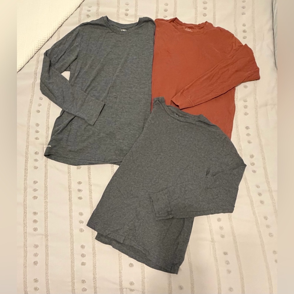 Gray and Orange Long Sleeve Shirts